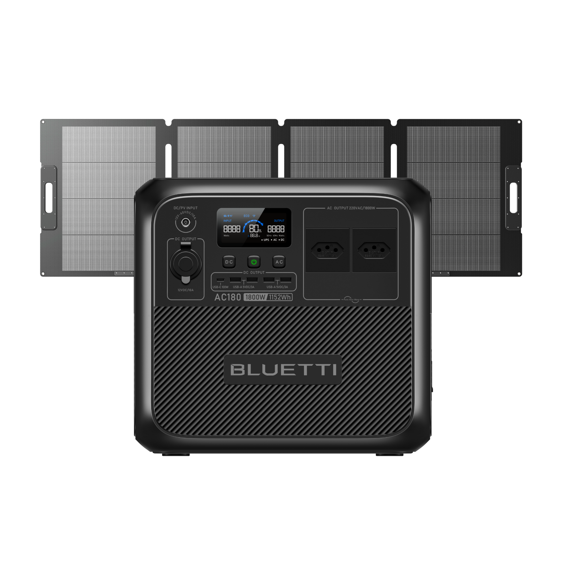 BLUETTI AC180 Estação de Energia Portátil | 1.800 W 1.152 Wh