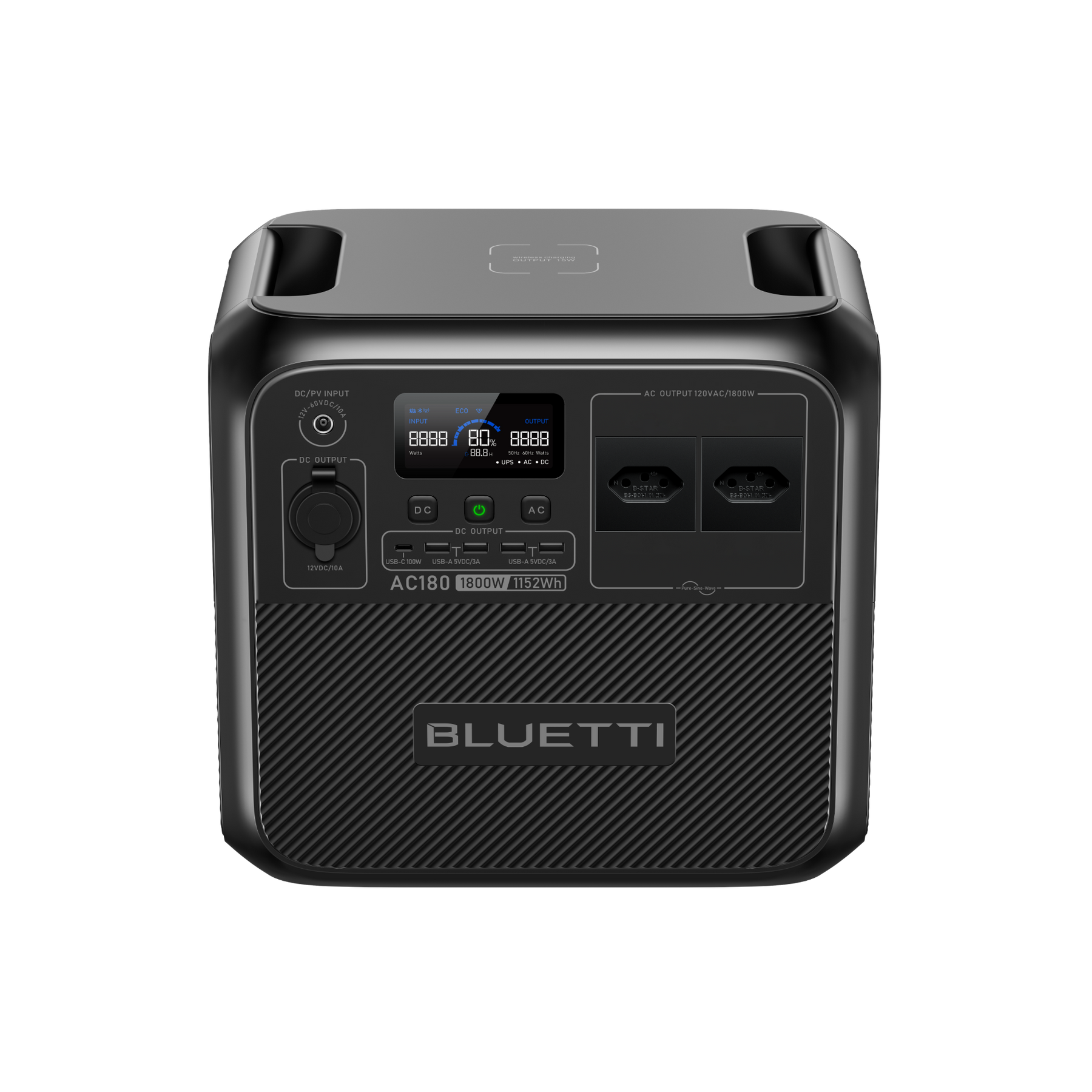 BLUETTI AC180 Estação de Energia Portátil | 1.800 W 1.152 Wh