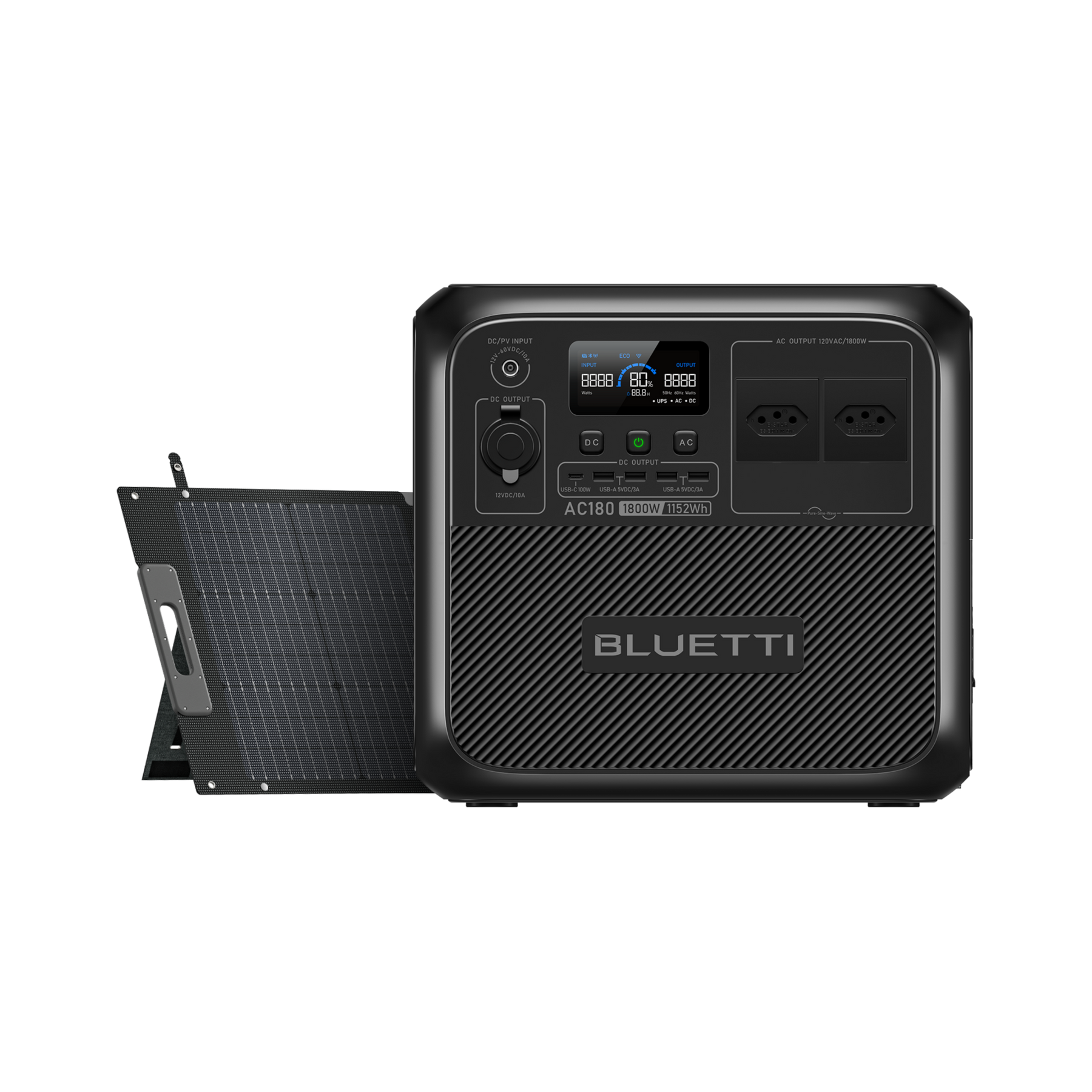 BLUETTI AC180 Estação de Energia Portátil | 1.800 W 1.152 Wh