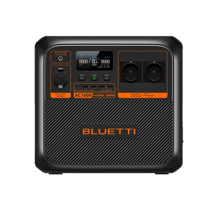 BLUETTI AC180P Estação de Energia Solar Portátil | 1.800 W 1.440 Wh