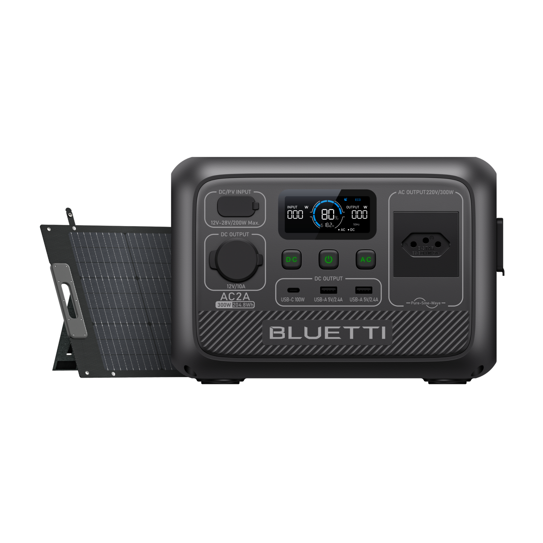 BLUETTI AC2A Estação de Energia Portátil | 300 W 204 Wh